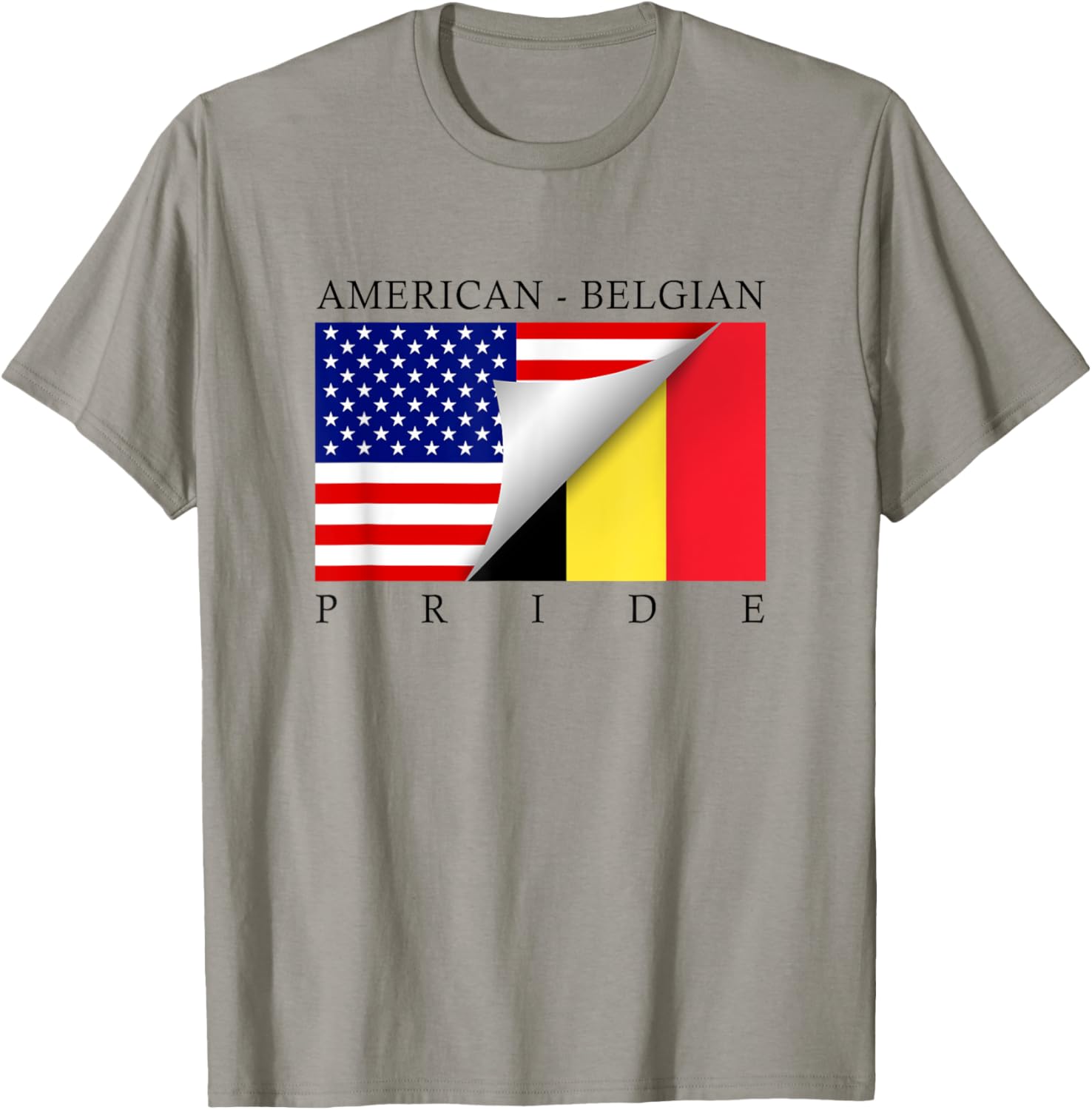 Belgian American Pride Flag T Shirt Great Gift Tee