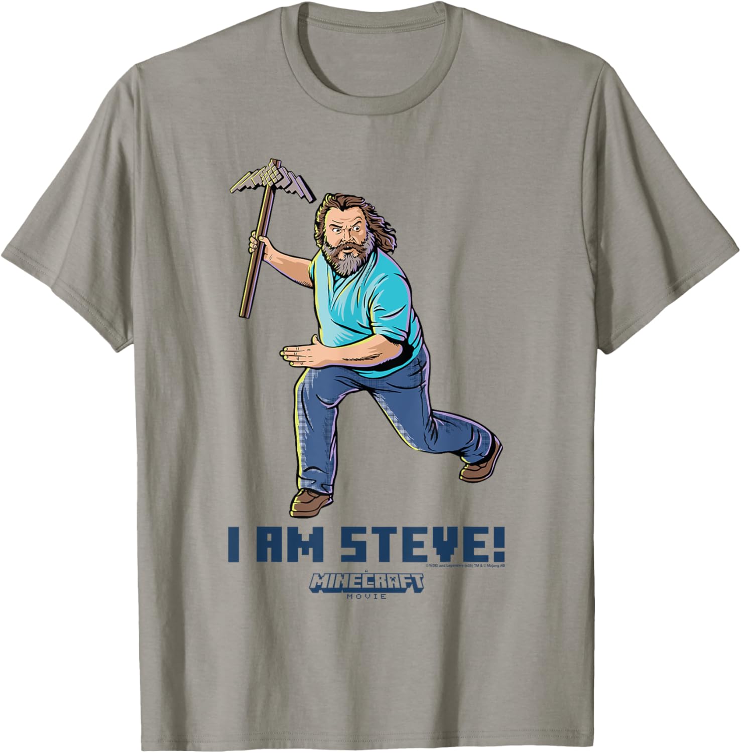 A Minecraft Movie I Am Steve Wielding Stone Pickaxe