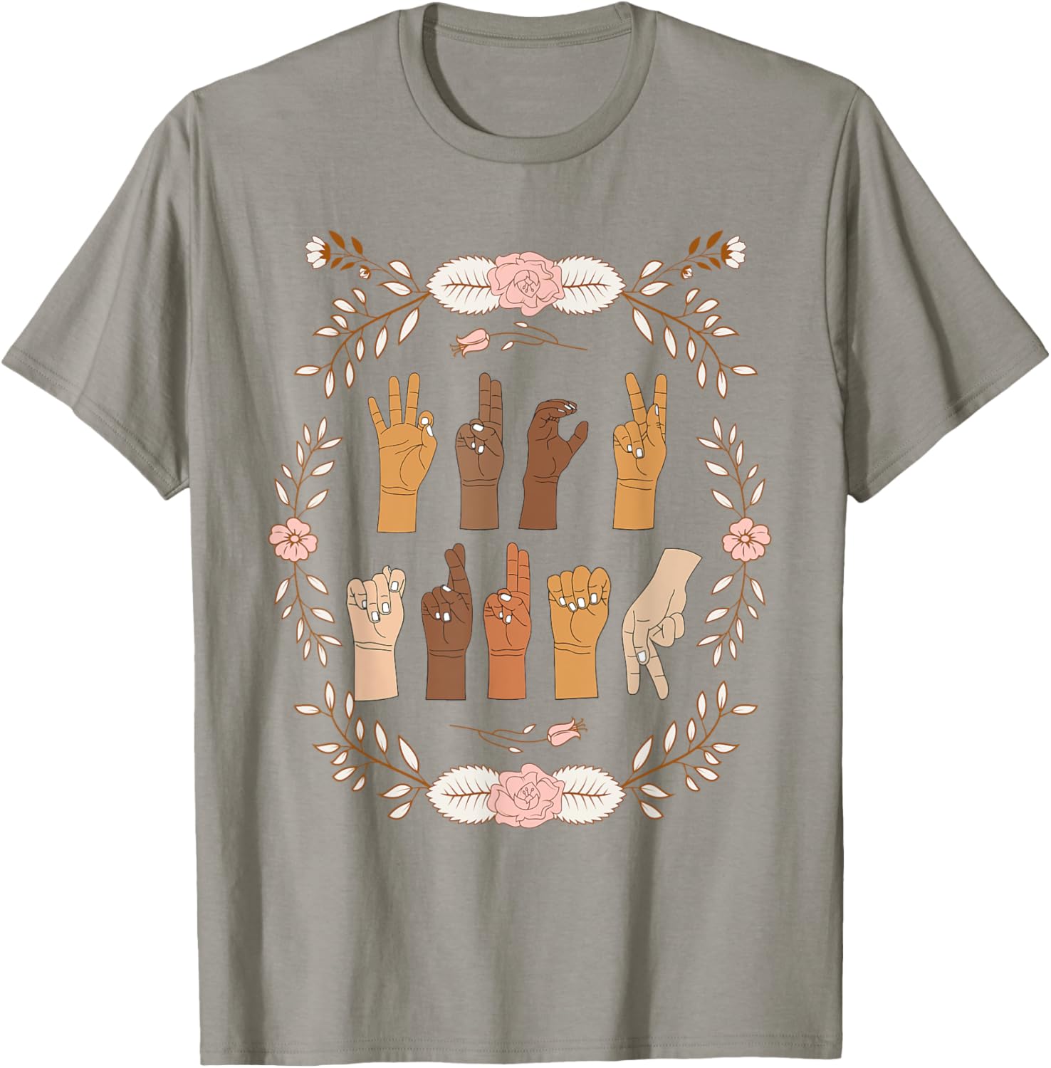 ASL Anti Trump Sign Language Floral Funny