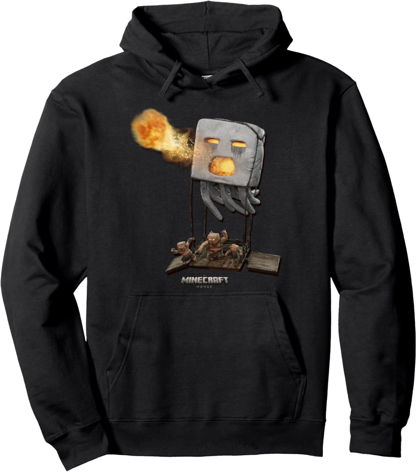 A Minecraft Movie Piglins & Ghast Attacking Pullover Hoodie