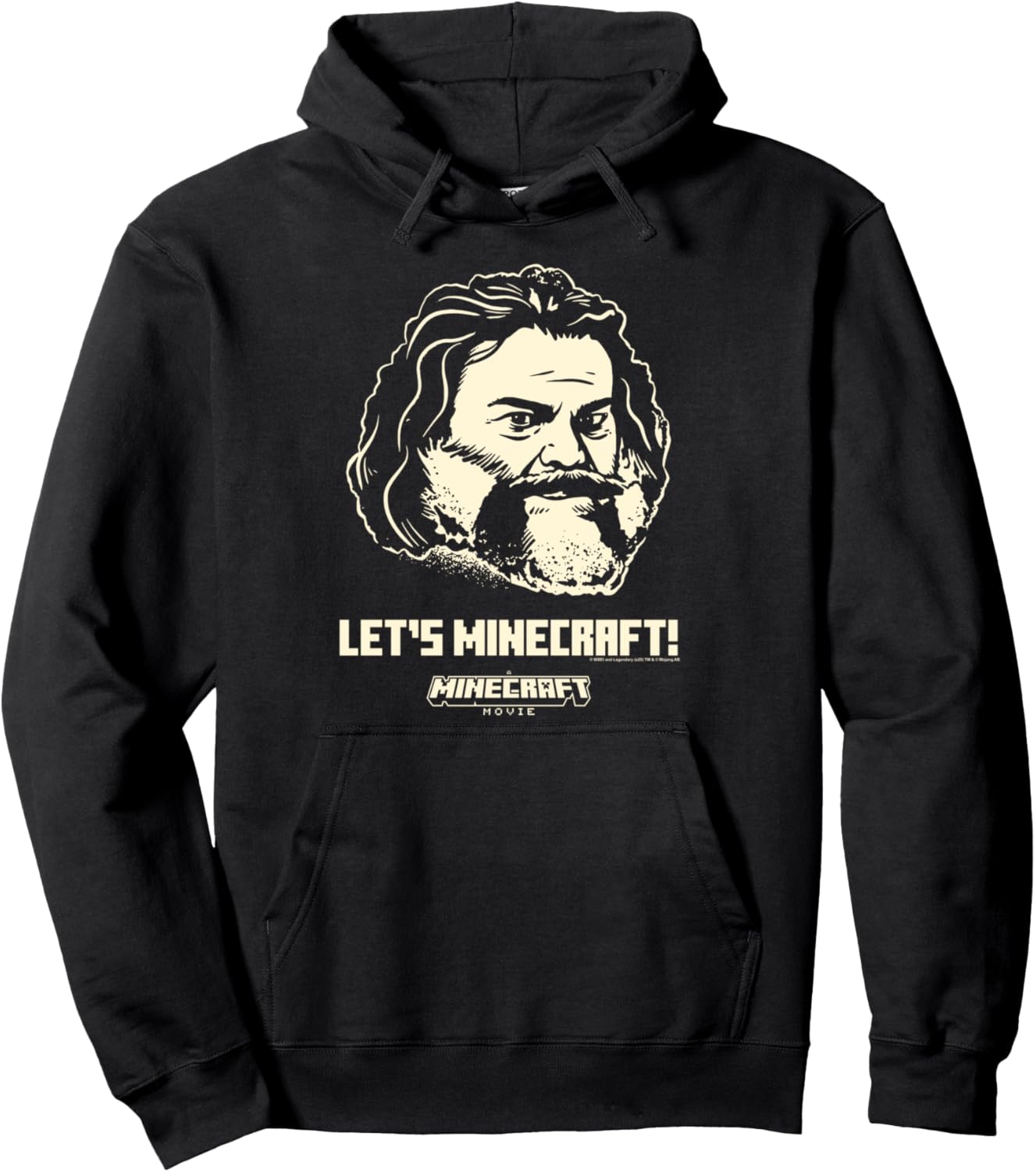 A Minecraft Movie Let's Minecraft! Steve Face Outline Pullover Hoodie