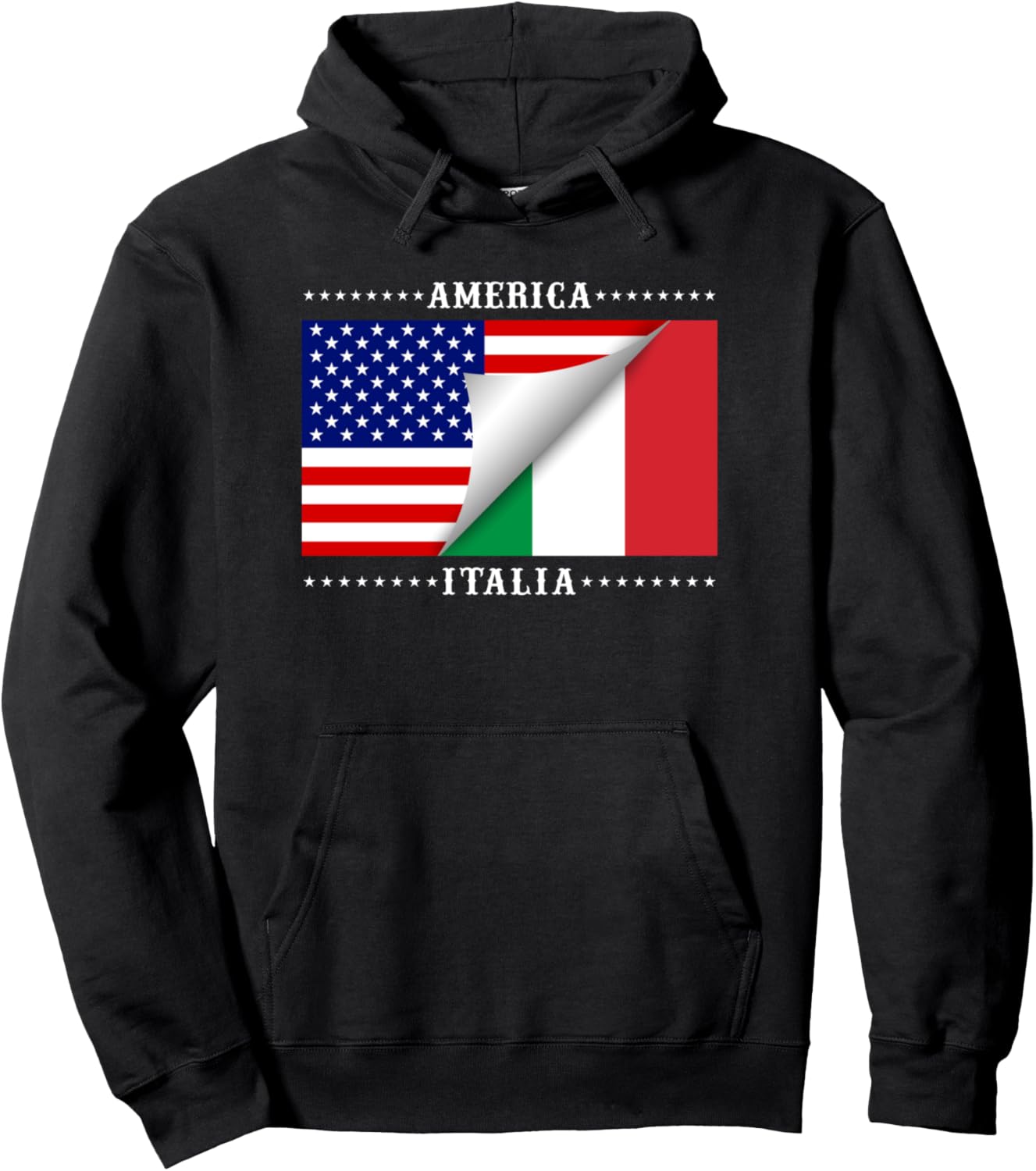 American Italian Flag Stars T Shirt Great Gift Tee Pullover Hoodie