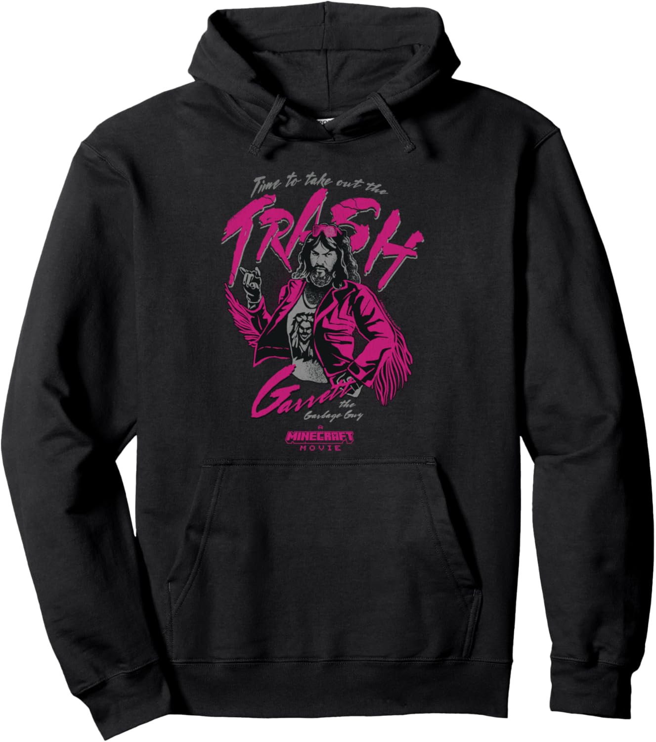 A Minecraft Movie Time To Take Out The Trash Garret Portrait Pullover Hoodie