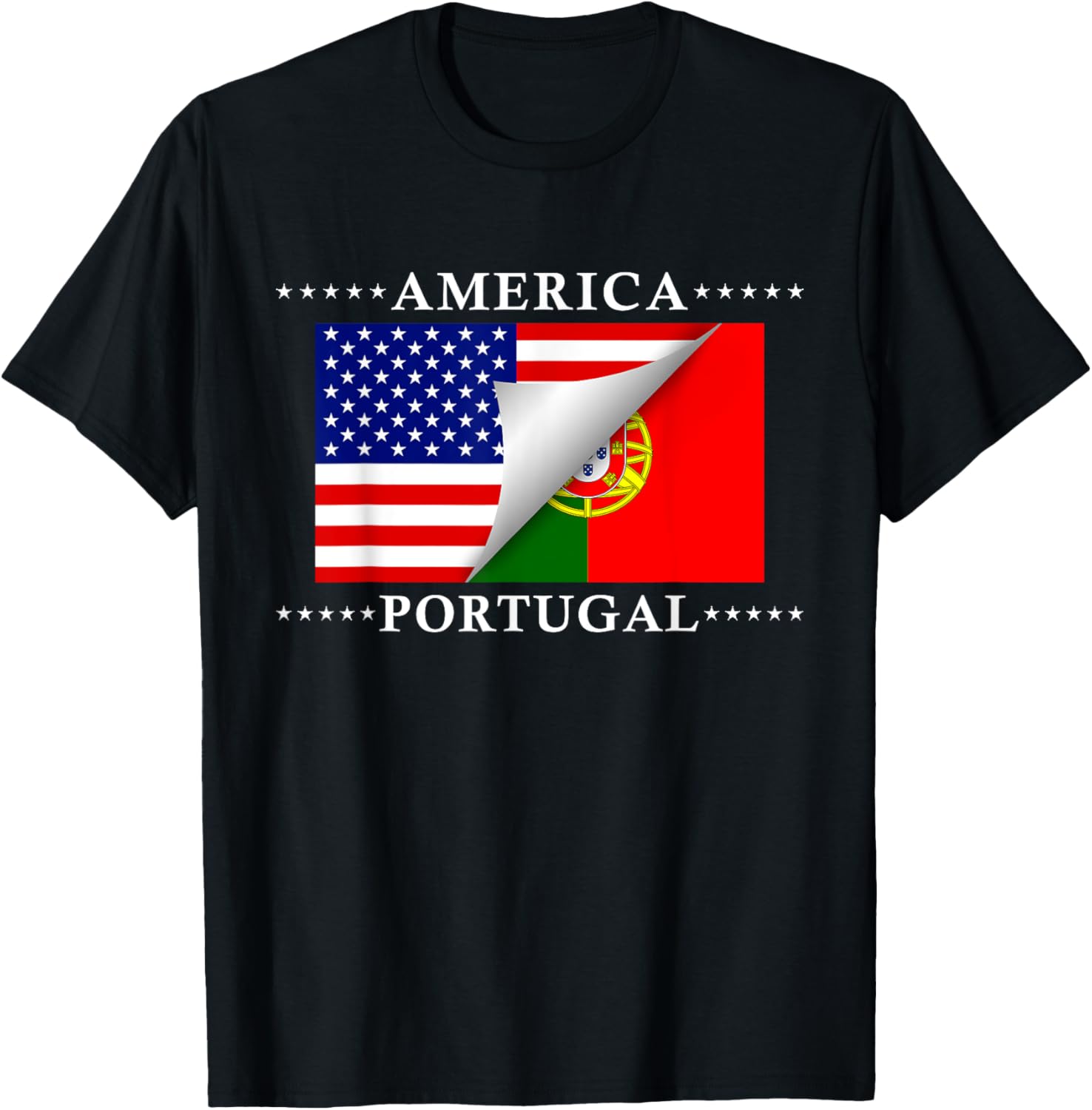 American Portuguese Flag Stars T Shirt Great Gift Tee