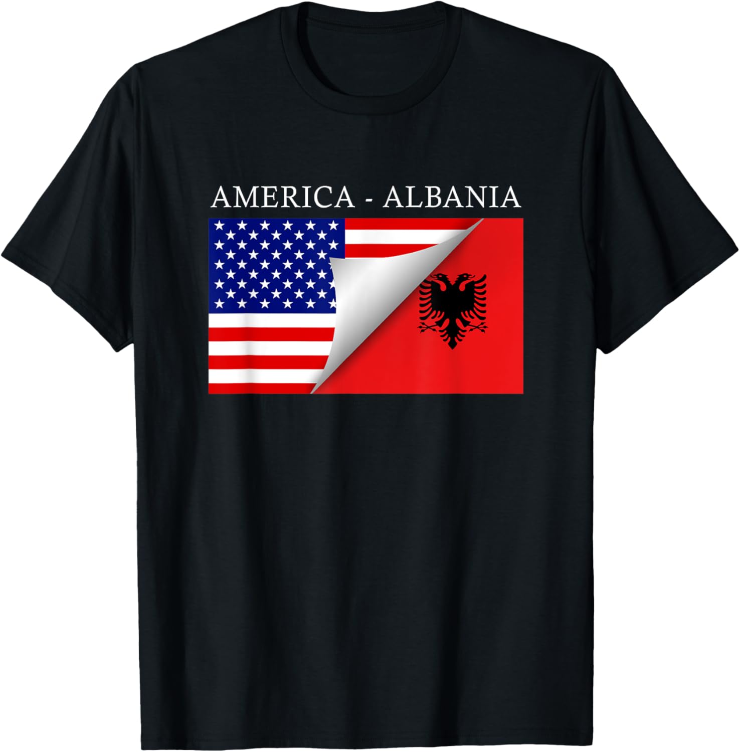 Albanian American Flag T Shirt Great Gift Tee T Shirt for Women Kids Men