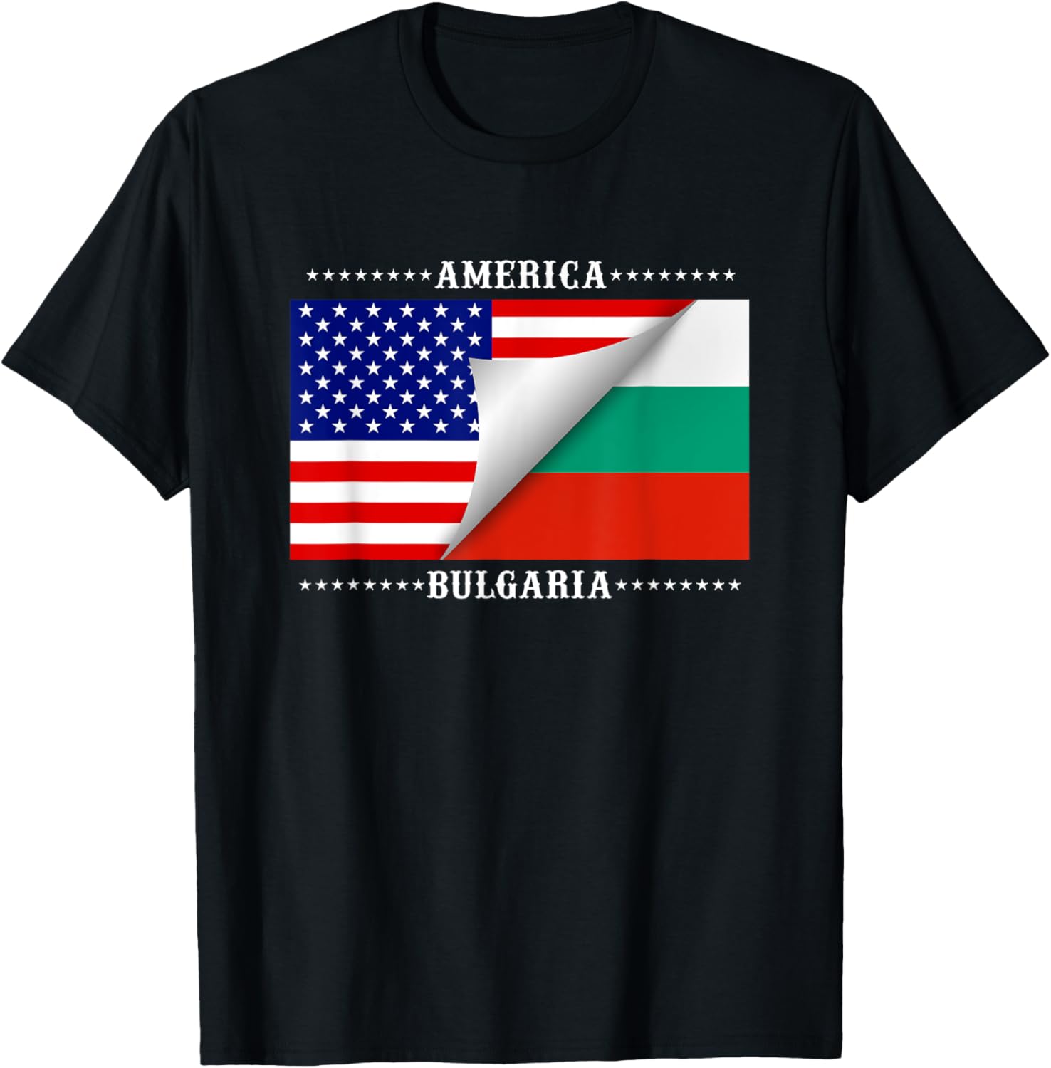 American Bulgarian Flag Stars T Shirt Great Gift Tee