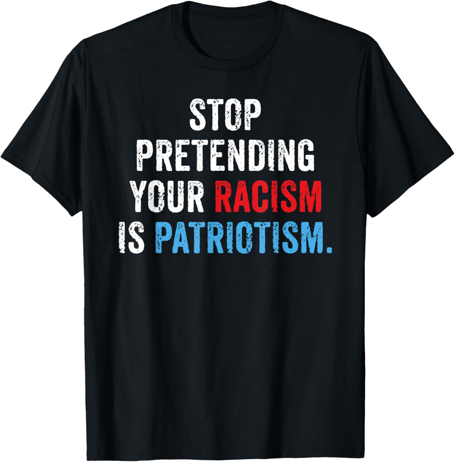 ANTI TRUMP CO Unisex Adults Anti Racism T Shirt, Black, Small, Short Sleeve, Classic Fit, Crew Collar, Political Message, Vintage Modern Mix, Humorous Political Design, Color Varying Fabric