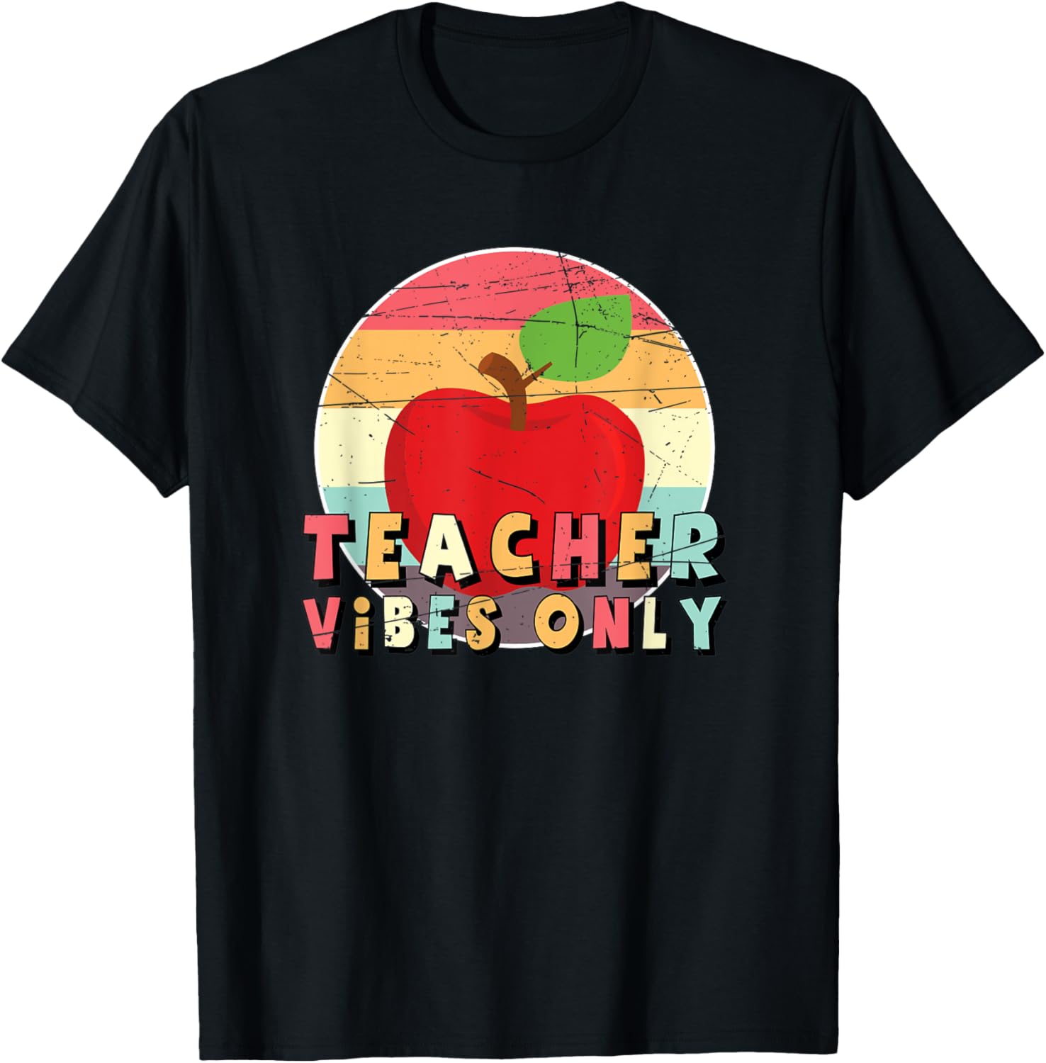 Back To School Apple Vintage Funny Positive Teacher Vibes