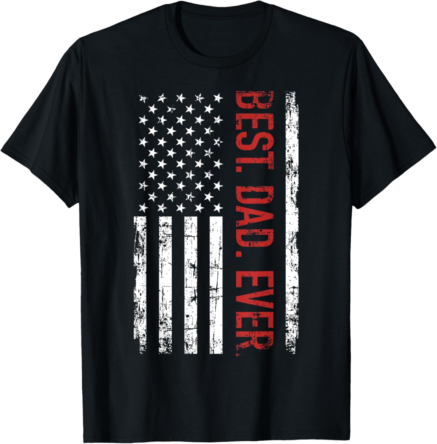 Best dad ever US american flag gift for father's day Short Sleeve