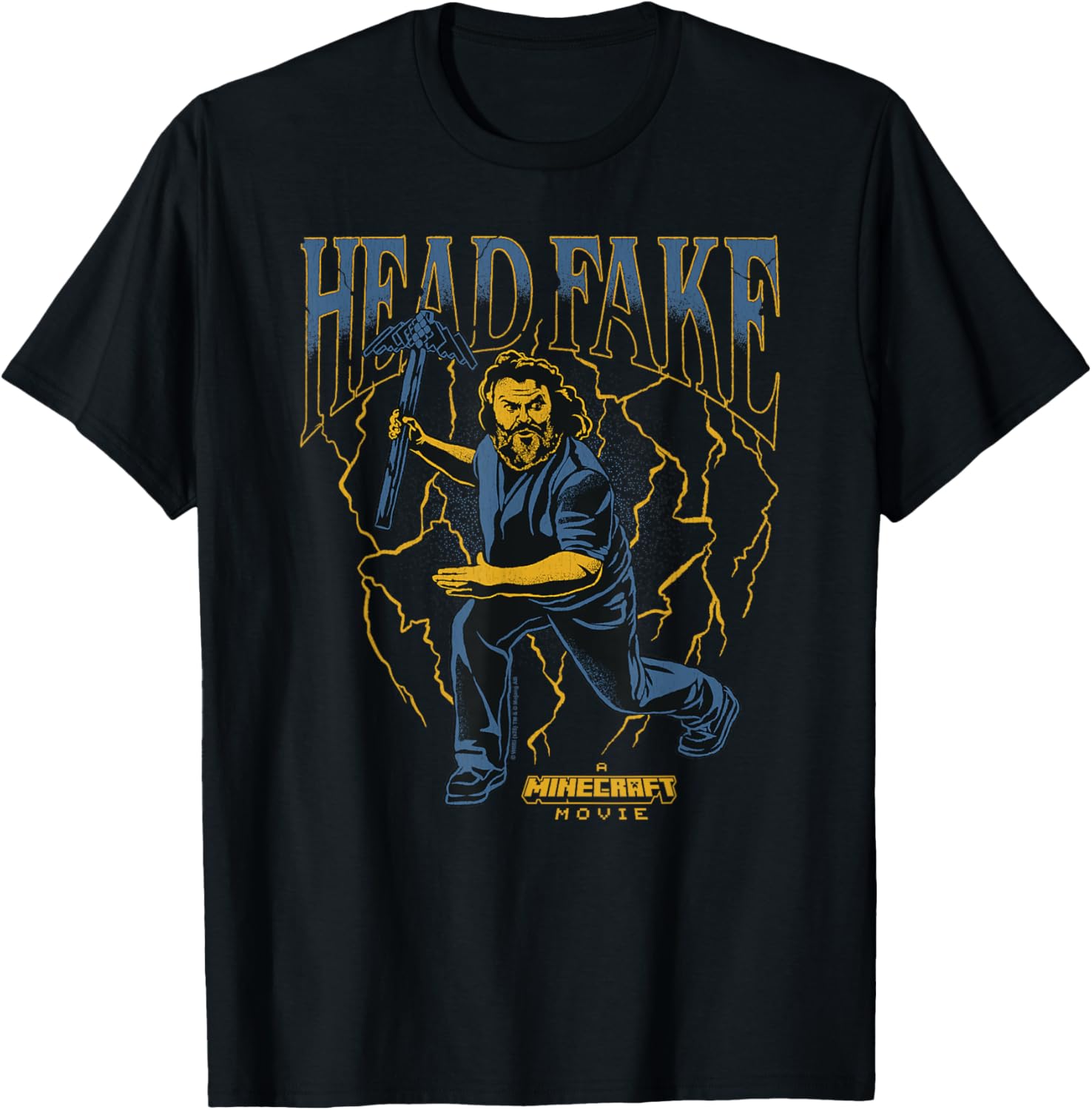 A Minecraft Movie Head Fake Steve Thunder And Metal Portrait