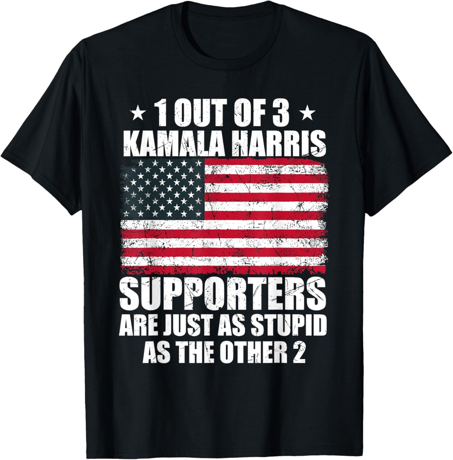 Anti Kamala Harris Stupid Joke American Flag USA Funny Humor