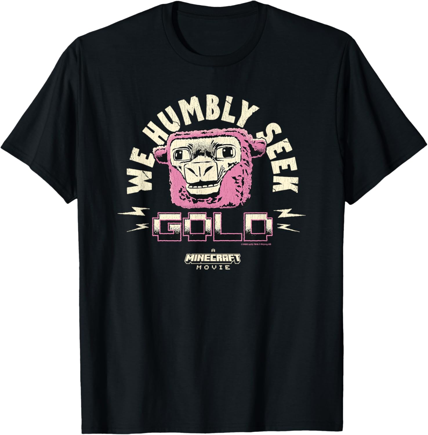 A Minecraft Movie We Humbly Seek Gold Funny Pink Sheep