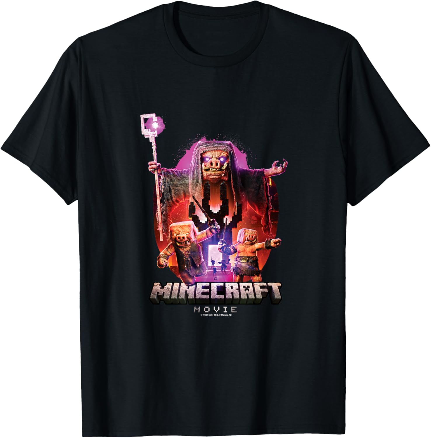 A Minecraft Movie Piglins Coming Out From A Nether Portal