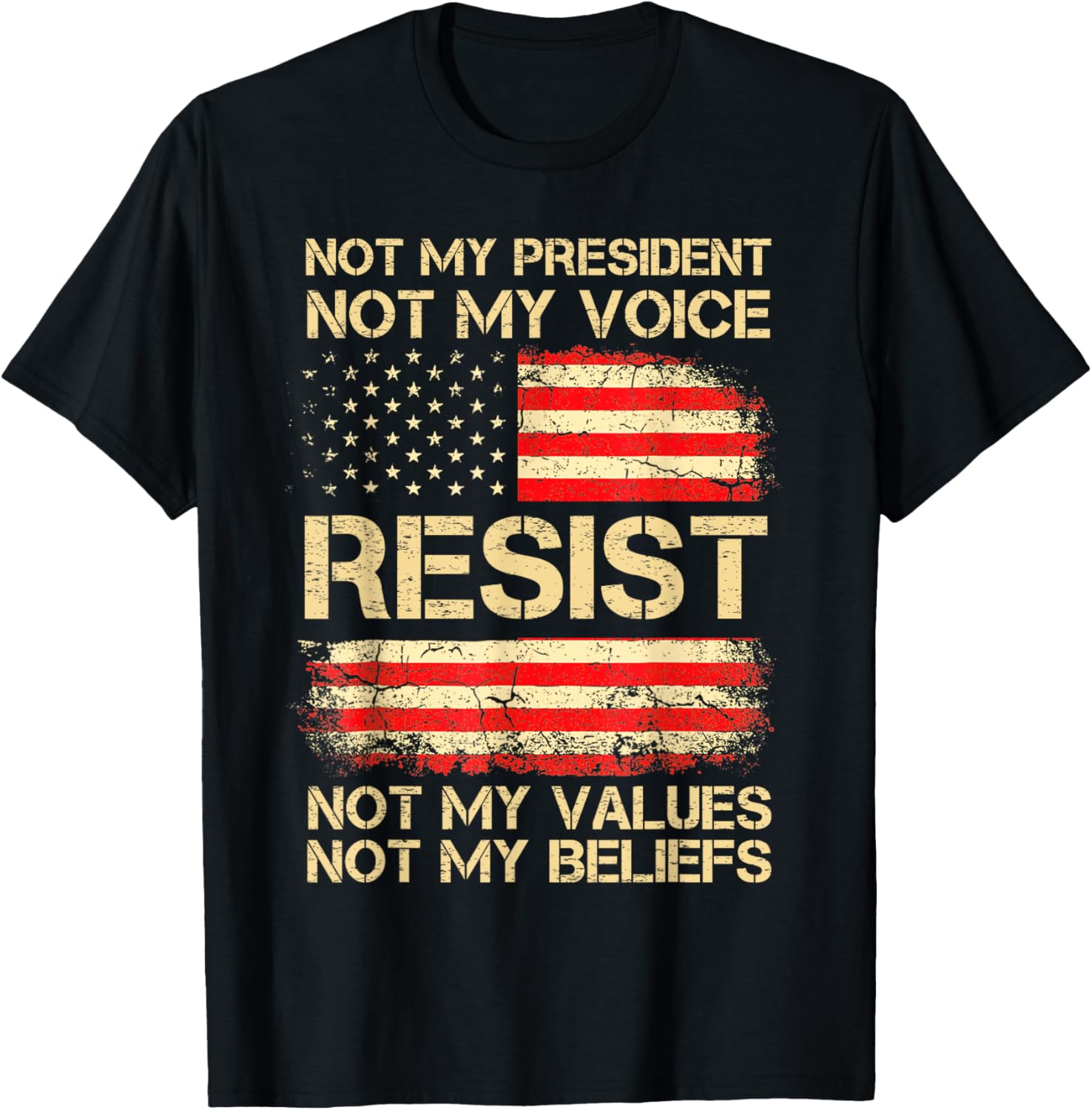 Anti Trump Resist Not My President America Flag Vintage