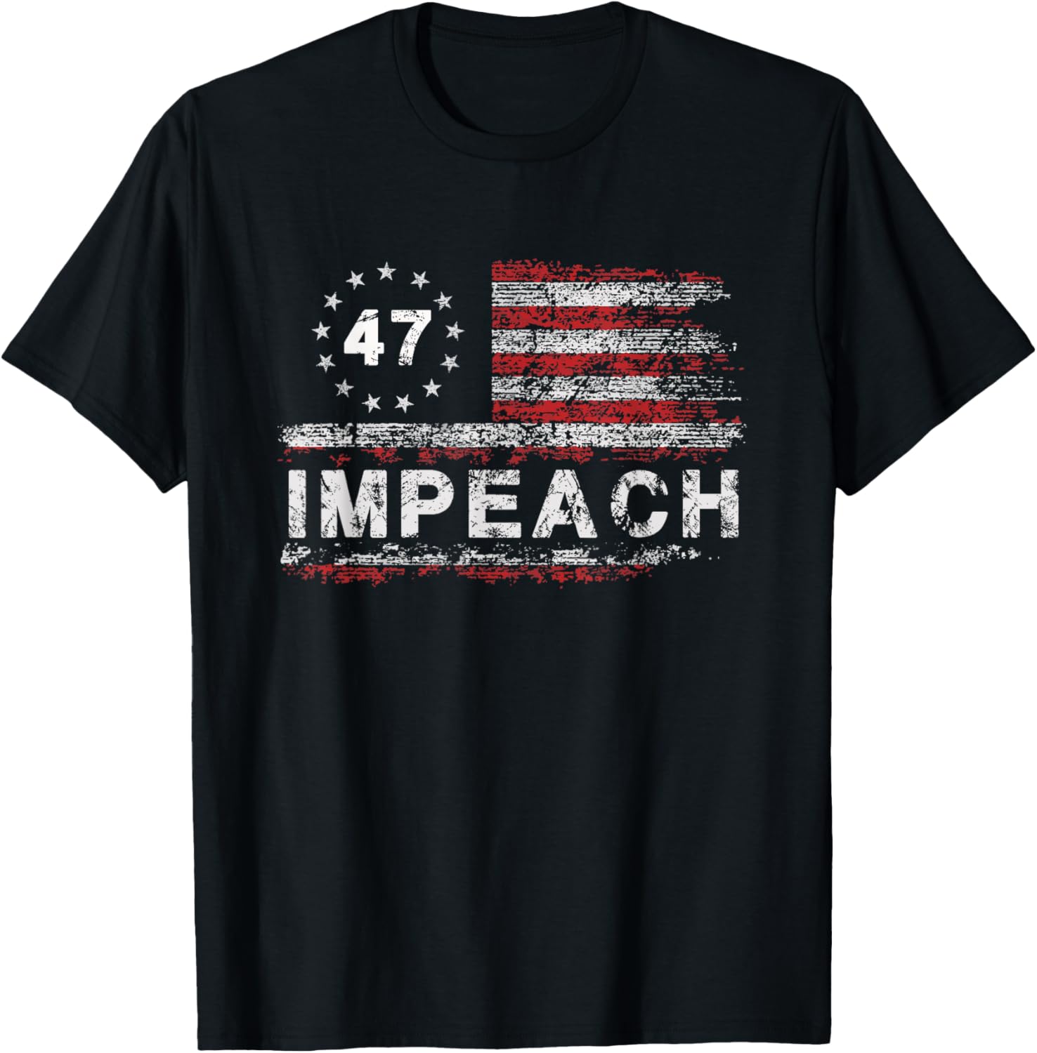 Anti Trump Impeach 47 Trump 47th President US Flag Vintage