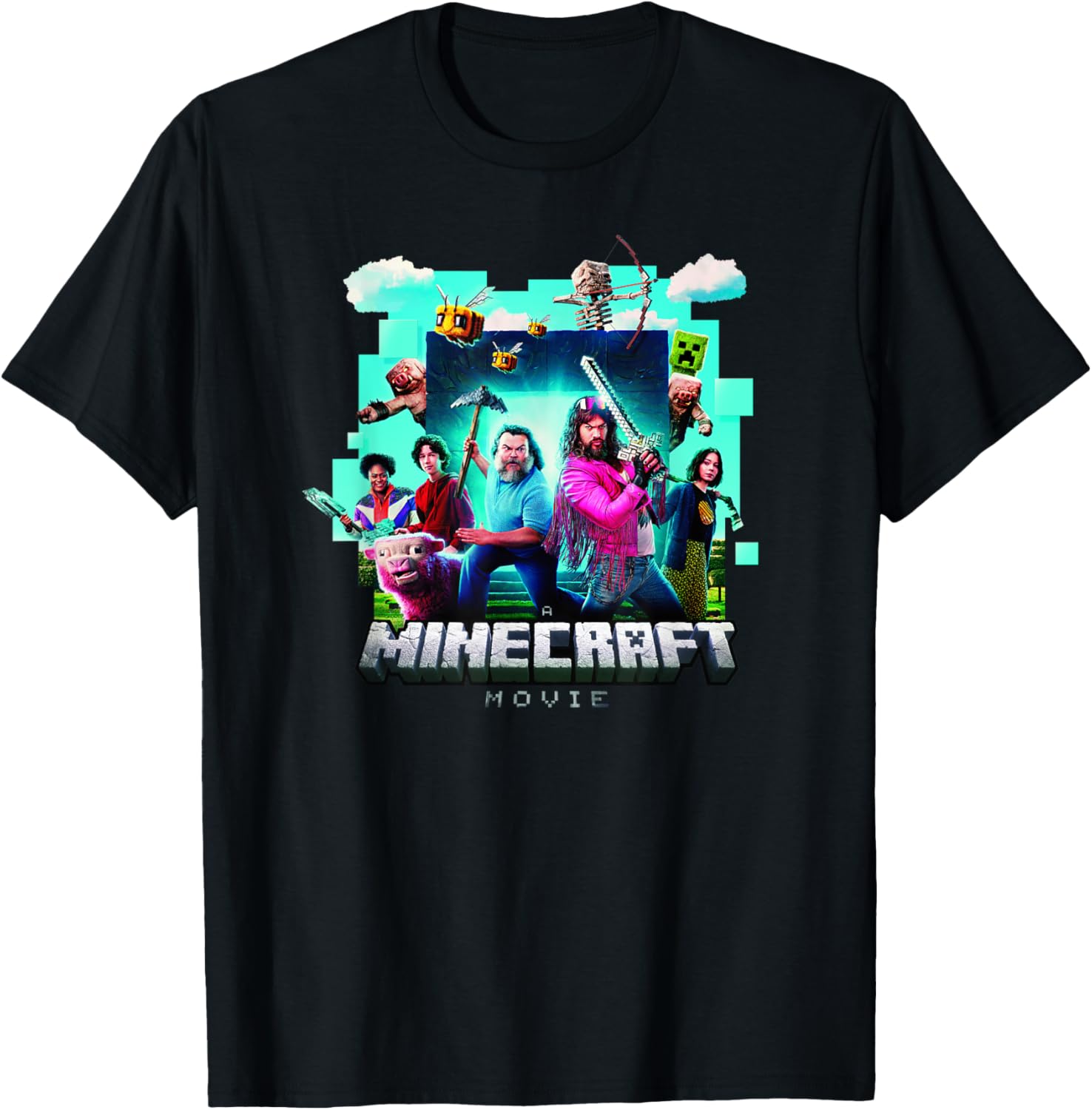 A Minecraft Movie Adventure Gang Main Characters Group Shot