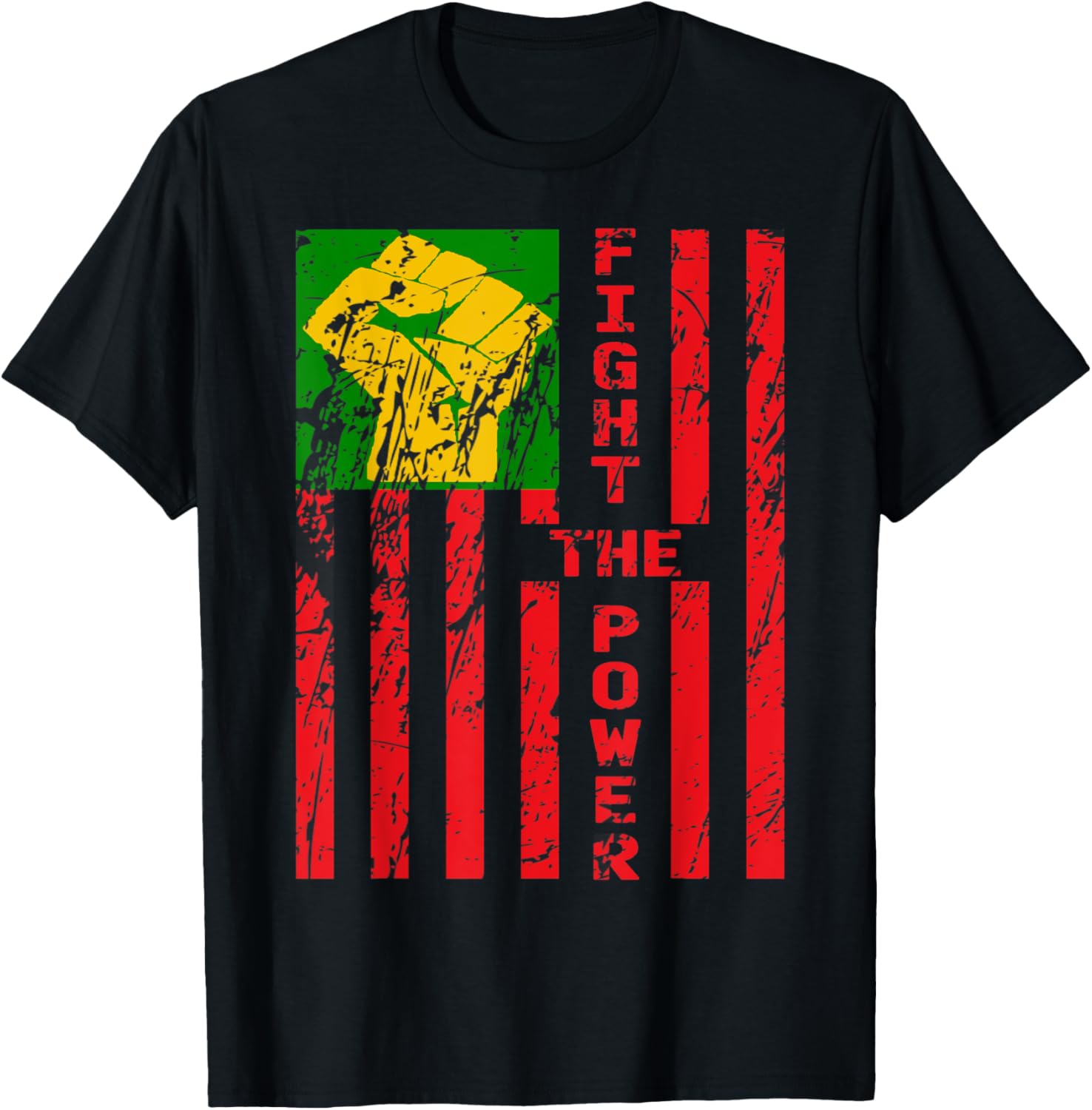 BLM Fight The Power Racial Social Justice Pan African Flag