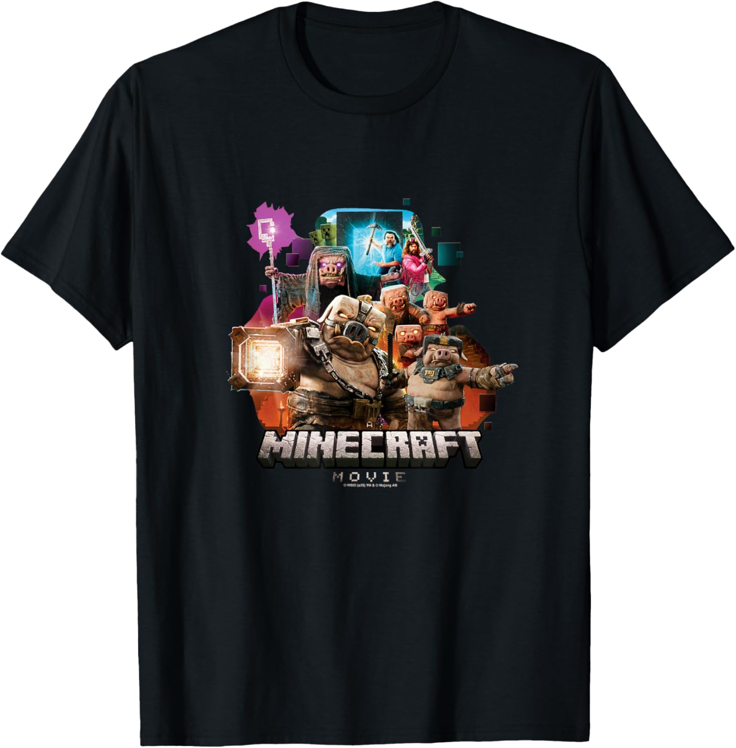 A Minecraft Movie Piglins VS Heroes Group Shot Poster
