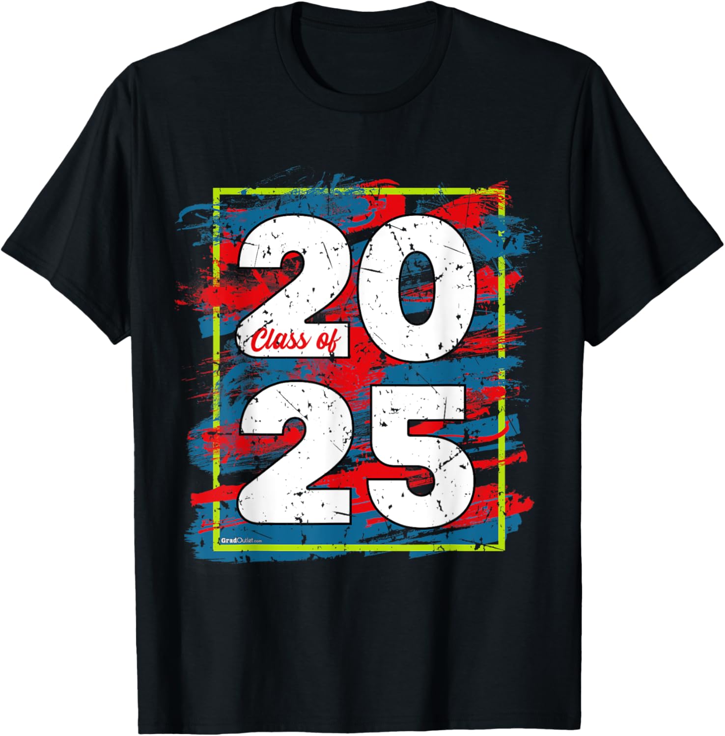 Abstract colorful class of 2025 senior big block numbers