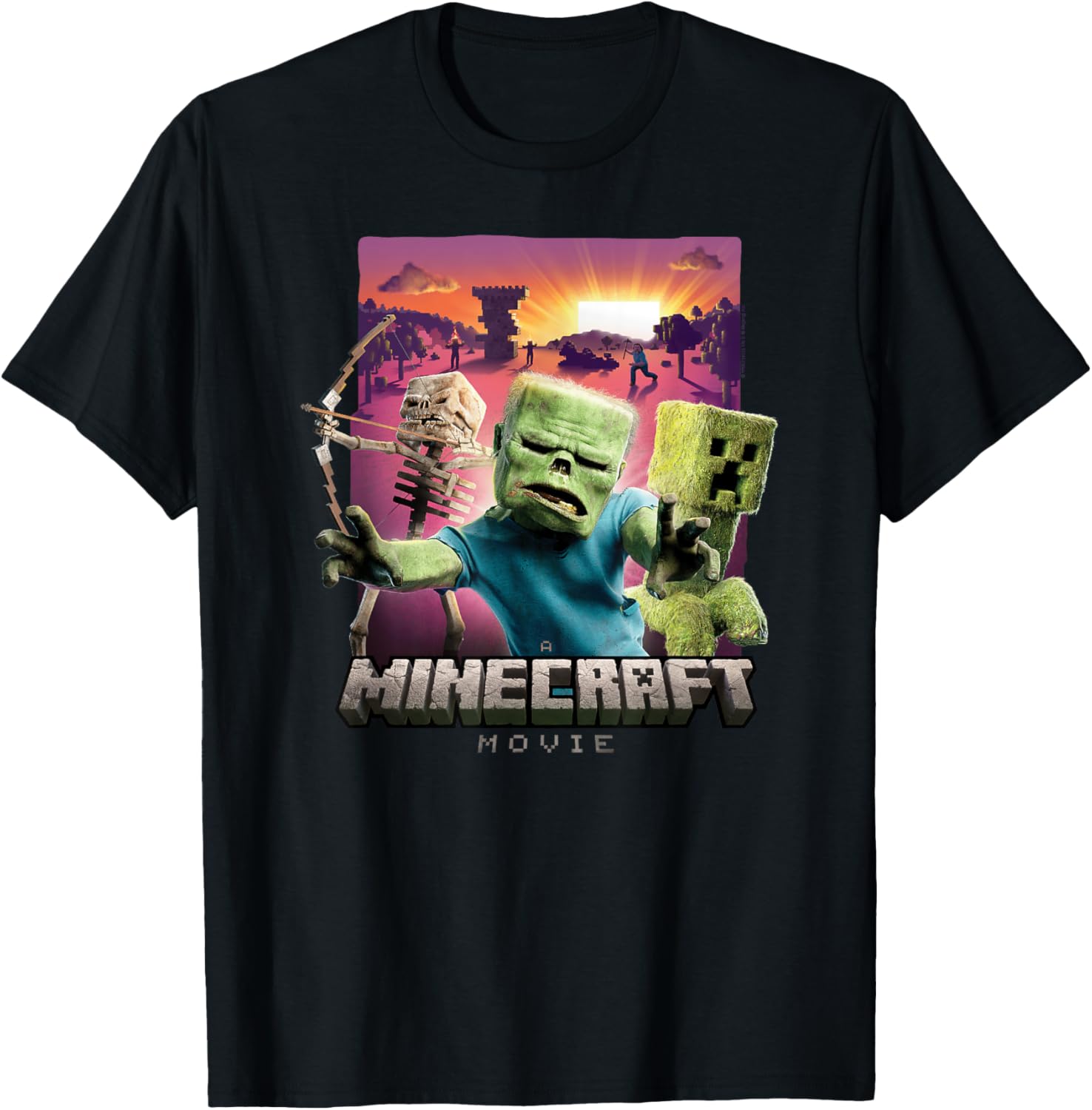 A Minecraft Movie Skeleton Zombie & Creeper Group Portrait