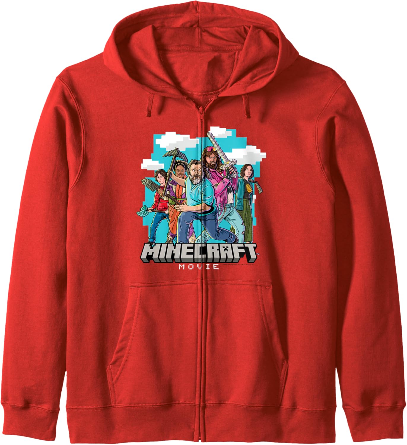 A Minecraft Movie Main Characters Ready To Fight Zip Hoodie