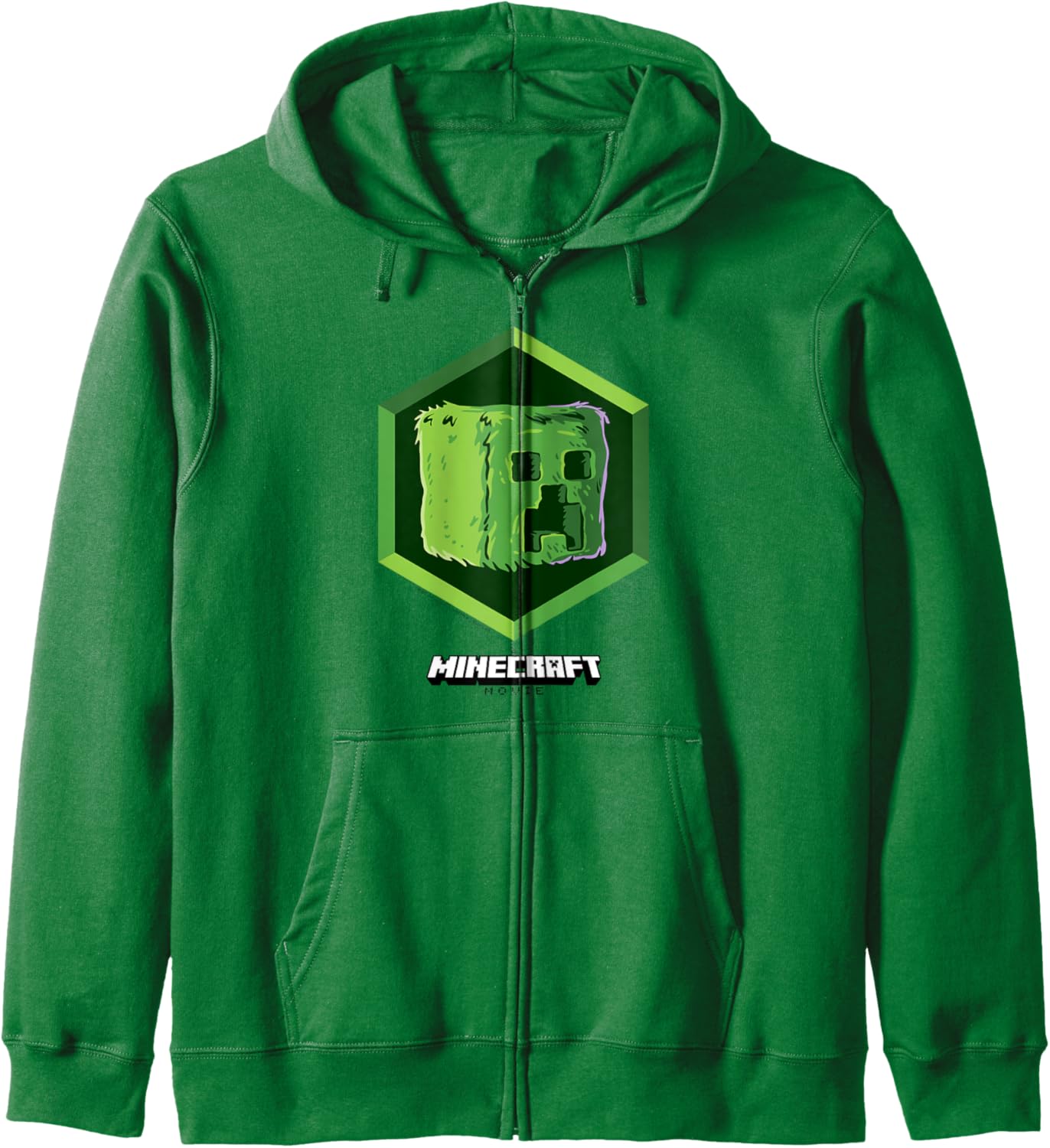 A Minecraft Movie Creeper Big Face Logo Zip Hoodie