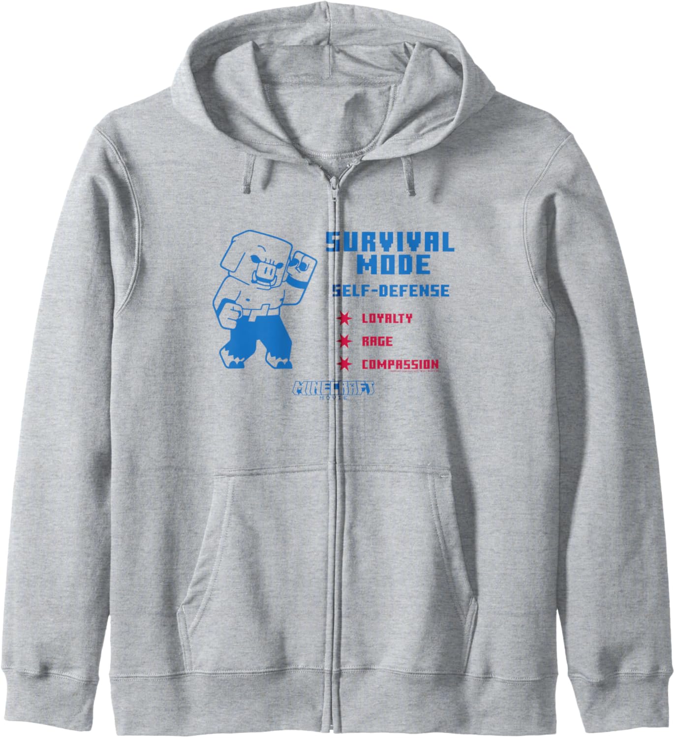 A Minecraft Movie Survival Mode Self Defense School Ad Zip Hoodie