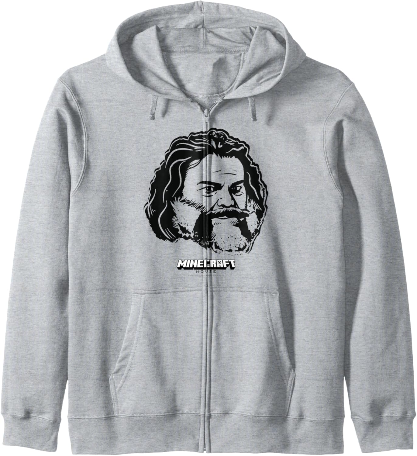 A Minecraft Movie Steve Big Face Face Outline Logo Zip Hoodie