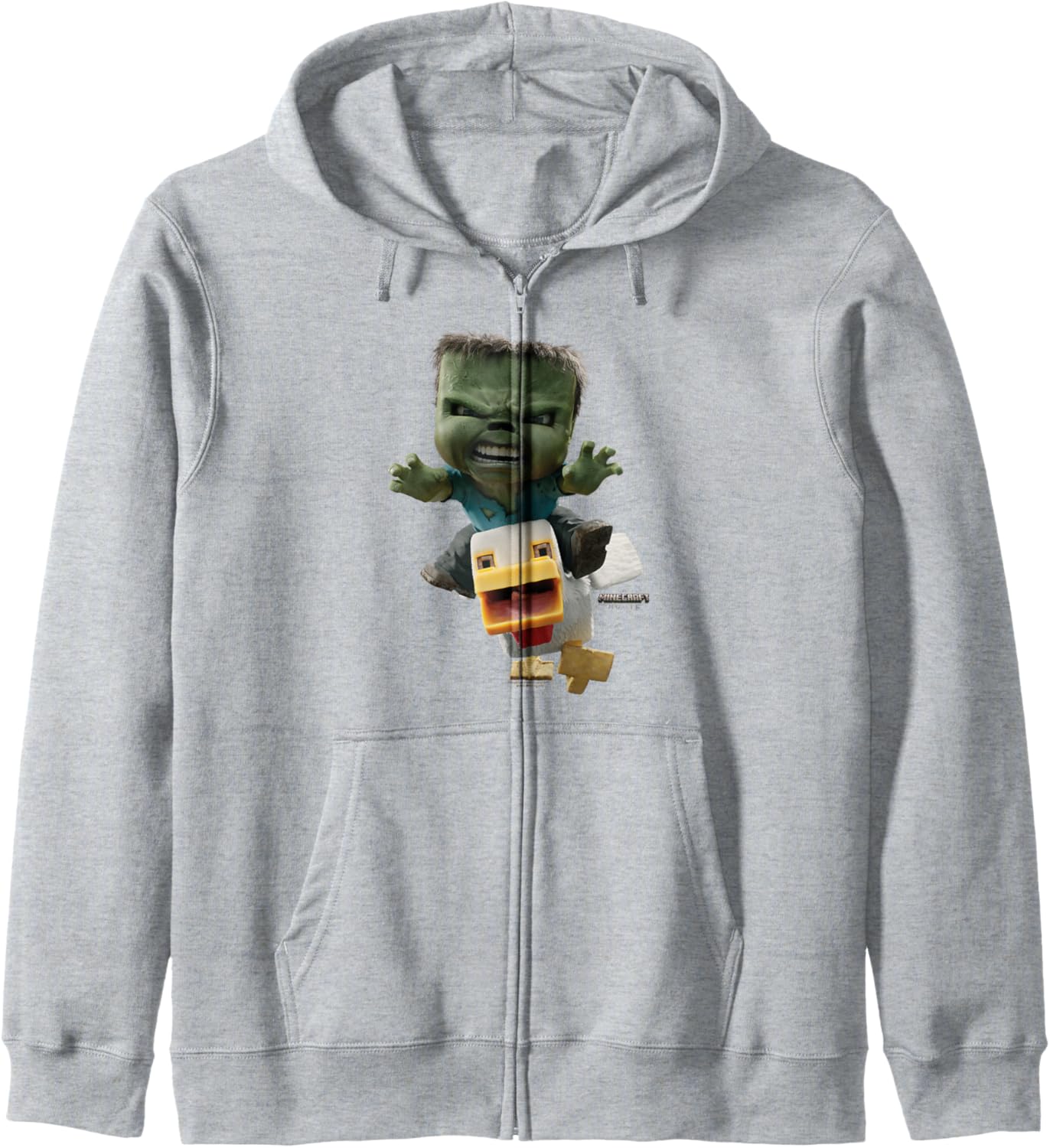 A Minecraft Movie Chicken Jockey Baby Zombie Attack Zip Hoodie